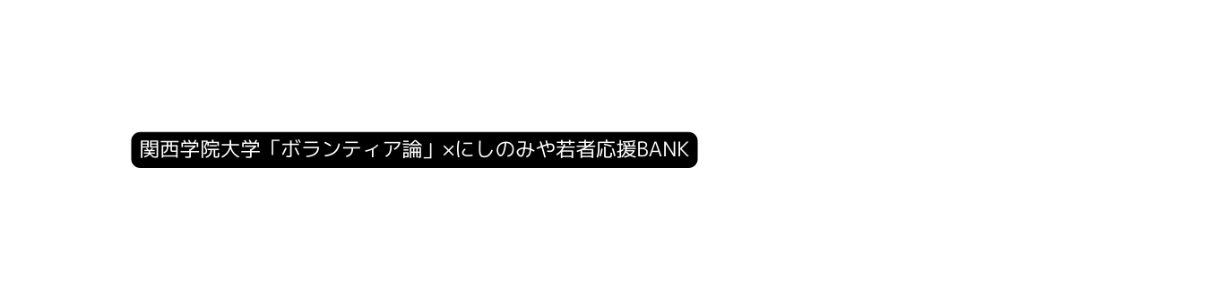 関西学院大学 ボランティア論 にしのみや若者応援BANK